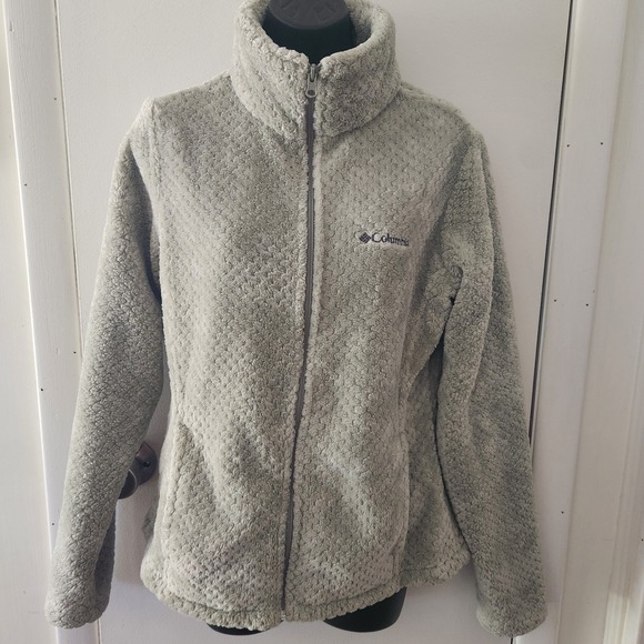 Columbia Women's Fleece Beech Forest Full Zip  M  Sage Green with Pockets - Picture 1 of 8